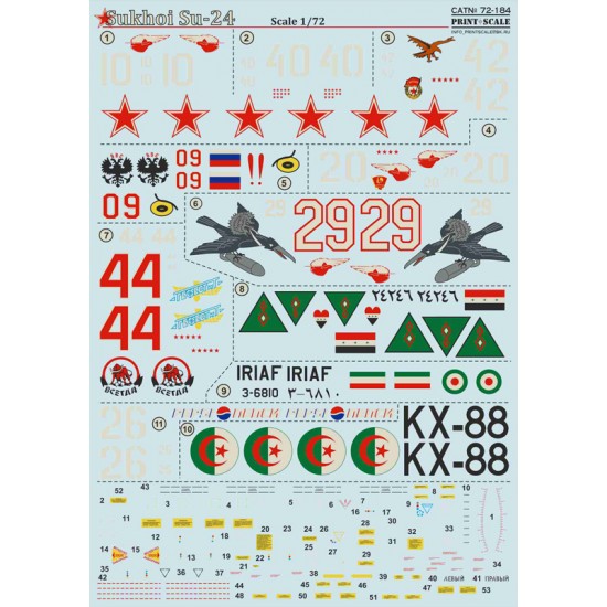 1/72 Wet Decals - Sukhoi Su-24 Fencer