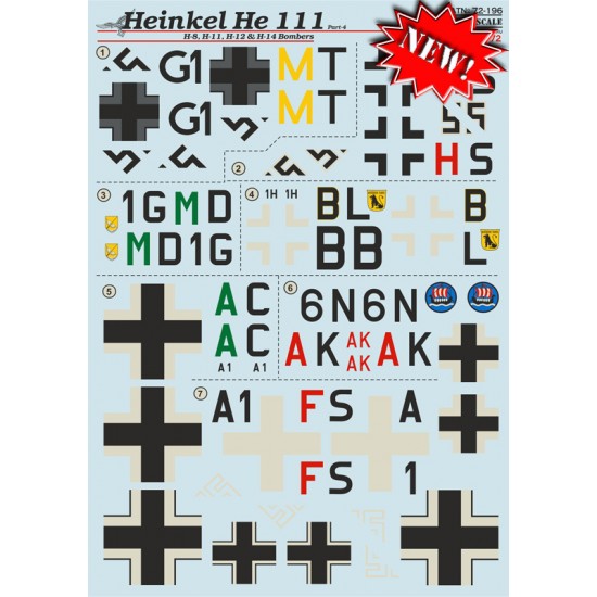 1/72 Wet Decals - Heinkel He-111 Part 4