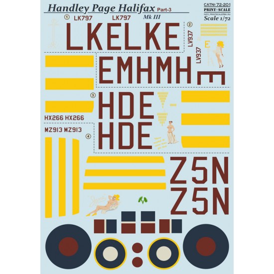 1/72 Wet Decals - Handley-Page Halifax Part 3