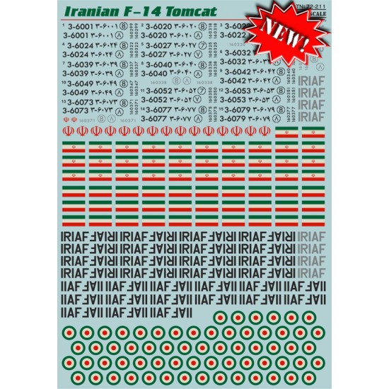 1/72 Wet Decals - Iranian Grumman F-14 Tomcat