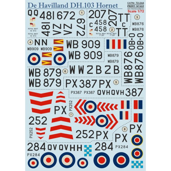 1/72 De Havilland DH.103 Hornet Decals