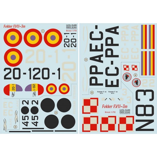 1/72 Fokker F.VII-3m Decals