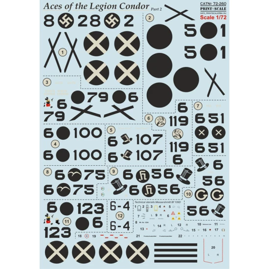 1/72 Aces of the Legion Condor Decals Part 2 