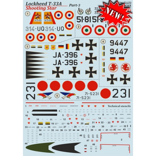 1/72 Lockheed T-33 Shooting Star Decals (Part 3)