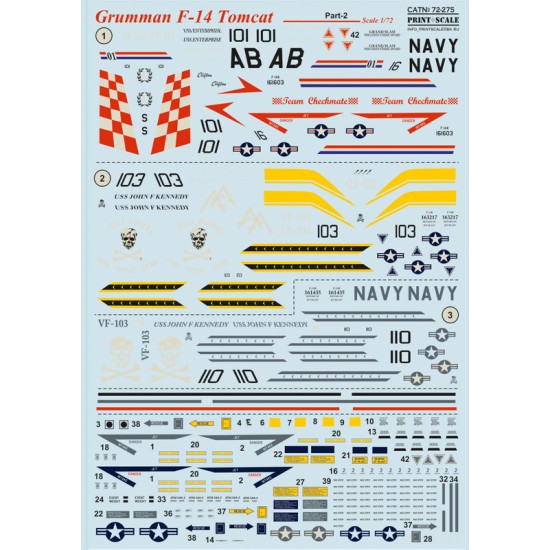 1/72 Grumman F-14 Tomcat Decals (Part 2)
