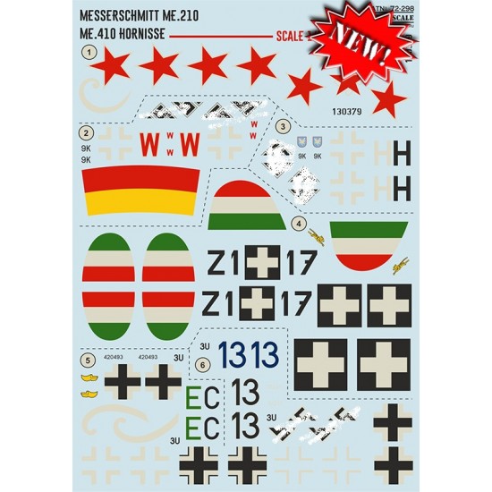 1/72 Messerschmitt Me.210 Me.410 Hornisse Decals