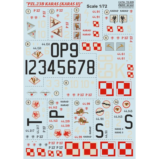 1/72 PZL.23B Karas (Karas II) Decals
