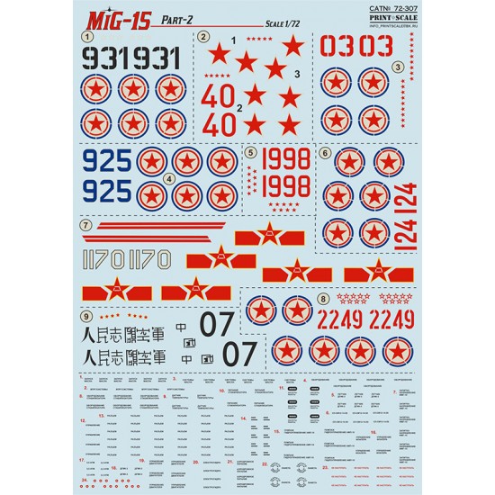 1/72 Mig-15bis Part.2 Decals
