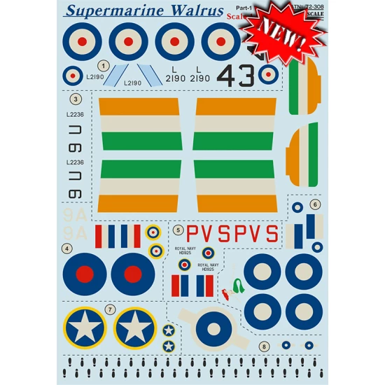 1/72 Supermarine Walrus Part.1 Decals