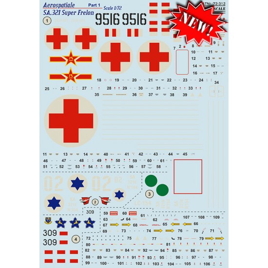 1/72 Aerospatiale SA.321 Super Frelon Part.1 Decals