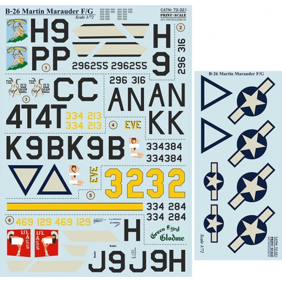 1/72 Martin Marauder B-26F/G Decals