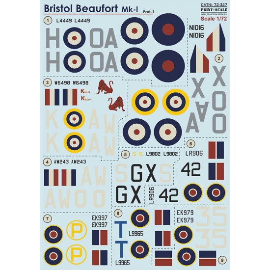 1/72 Bristol Beaufort Part.1 Decals