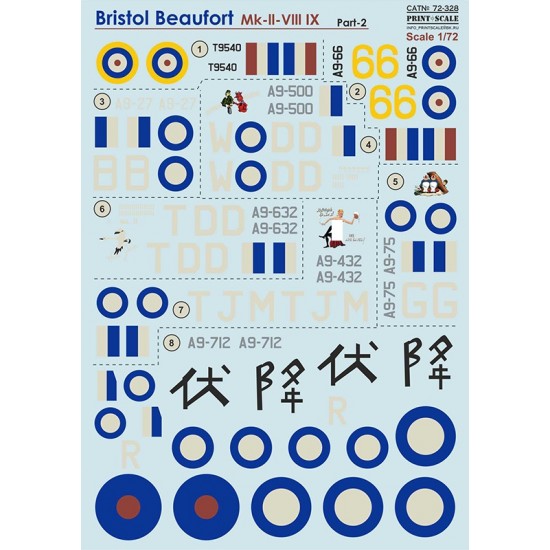 1/72 Bristol Beaufort Part.2 Decals (RAAF included)