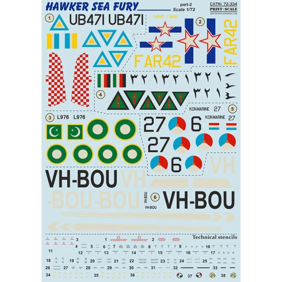 Decals for 1/72 Hawker Sea Fury Part.2