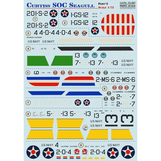 Decals for 1/72 Curtiss SOC Seagull Part.2