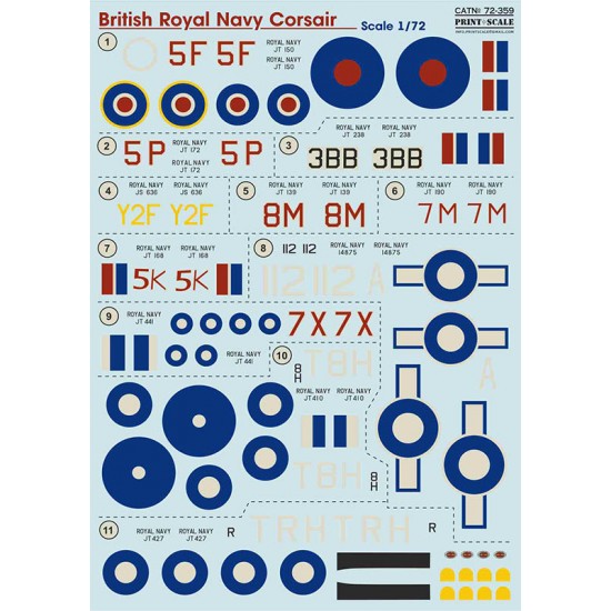 Decals for 1/72 British Royal Navy Corsair