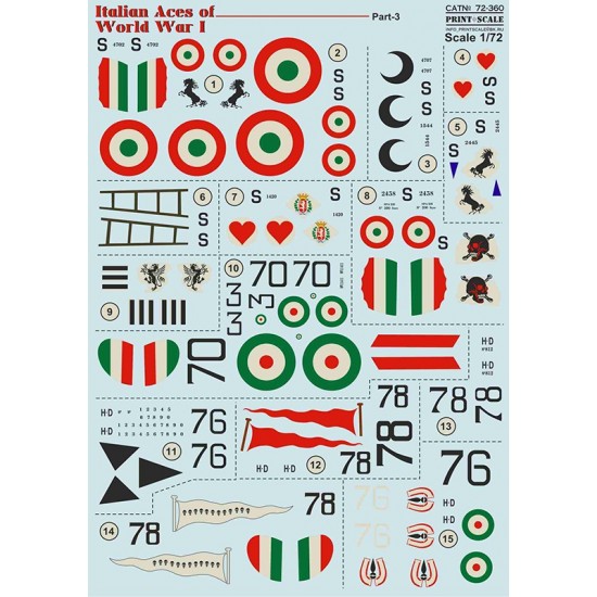 Decals for 1/72 WWI Italian Aces SPAD Part.3 