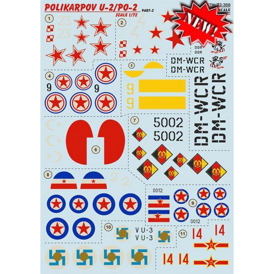 Decals for 1/72 Polikarpov U-2/PO-2 Part. 2