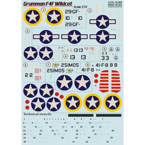Decals for 1/72 Grumman F4F Wildcat