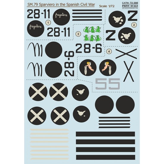 Decals for 1/72 Spanish Civil War Savoia-Marchetti SM-79