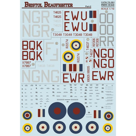 Decals for 1/72 Bristol Beaufighter Part 2