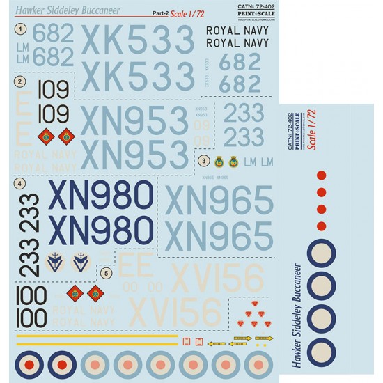 Decals for 1/72 Hawker Siddeley Buccaneer Part 2
