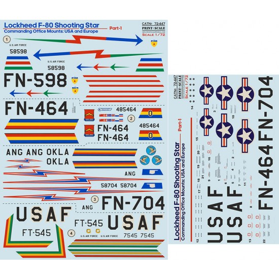 Decals for 1/72 F-80 Commanding Office Mounts: US & Europe Pt 1 The ...