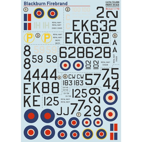 Decal for 1/72 Blackburn B.46 Firebrand TF.Mk.5