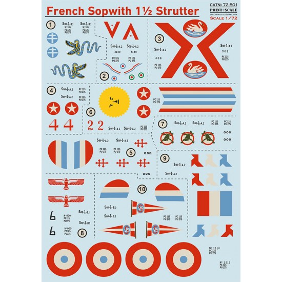 Decal for 1/72 French Sopwith 1/2 Strutter