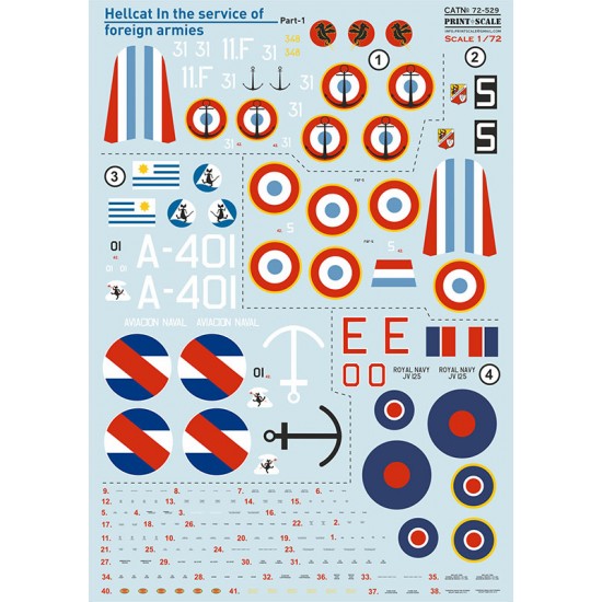 1/72 Hellcat In the Service of Foreign Armies Decal