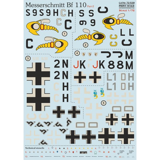 1/72 Messerschmitt Bf-110 Decals - Part 2