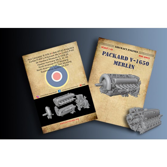 48 Packard Engine 1/48 Packard V-1650 Merlin Aircraft Engine Print Scale PSR48025
