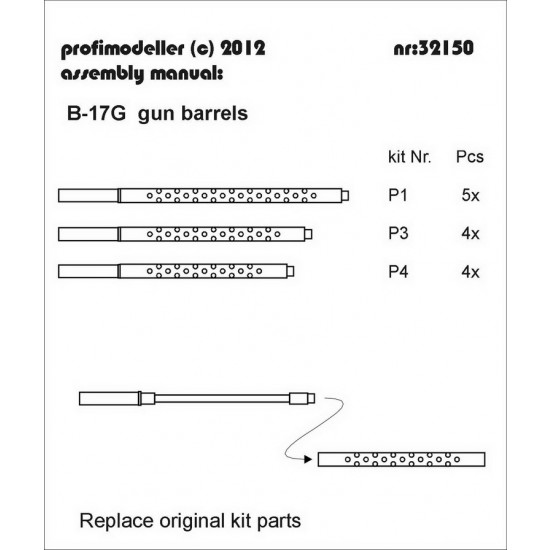 1/32 Boeing B-17G Flying Fortress Flying Fortress Barrel Set for HK Models