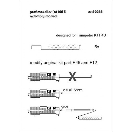 1/32 Vought F4U-4 Corsair Gun Barrels for Trumpeter kits