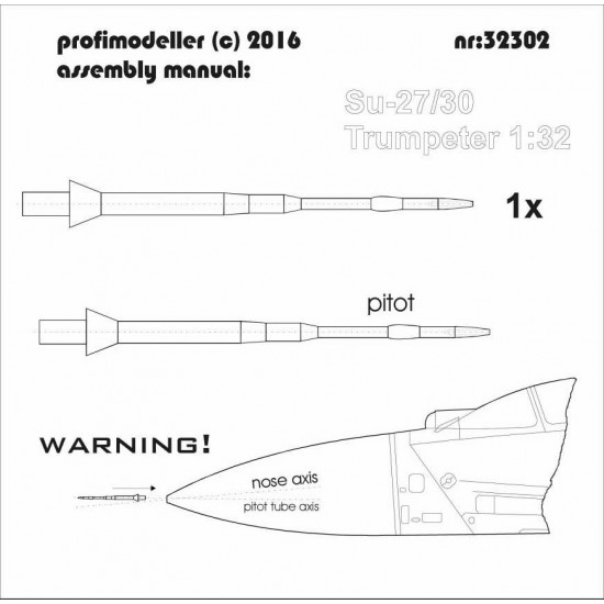 1/32 Sukhoi Su-27/30 Pitot Tube for Trumpeter kits
