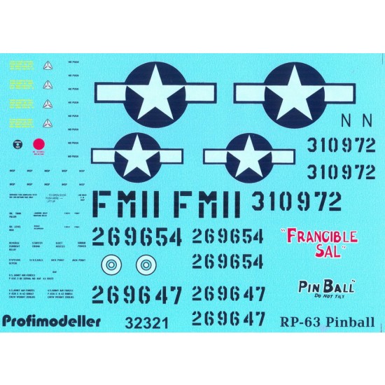 1/32 Bell RP-63 Pinball Decals