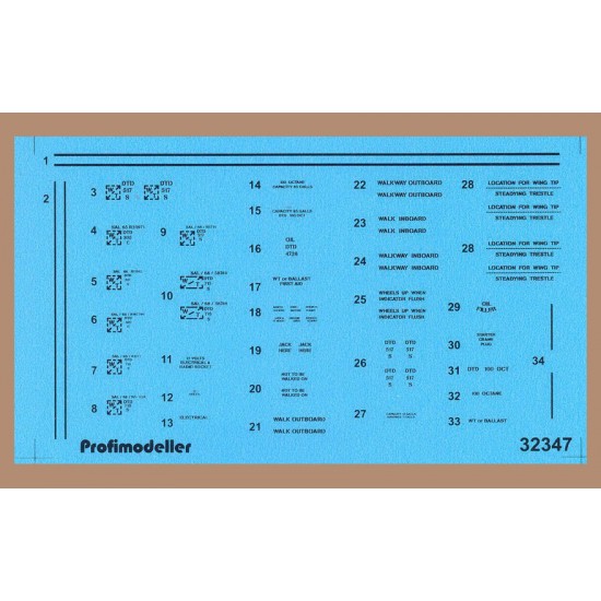 Decal for 1/32 Supermarine Spitfire (Merlin) Stencils