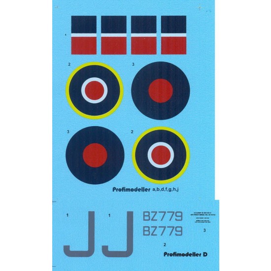 Decals for 1/32 Consolidated B-24 Liberator GR Mk.V BZ779 Josef Kuhm