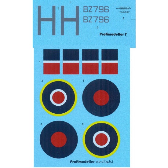 Decals for 1/32 Consolidated B-24 Liberator GR Mk.V BZ796 Oldrich Dolezal