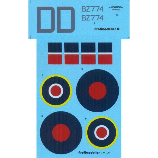 Decals for 1/32 Consolidated B-24 Liberator GR Mk.V BZ774 Otakar Zanta