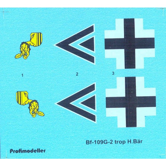 Decals for 1/32 Heinz Bar Messerschmitt Bf 109 G-2 trop