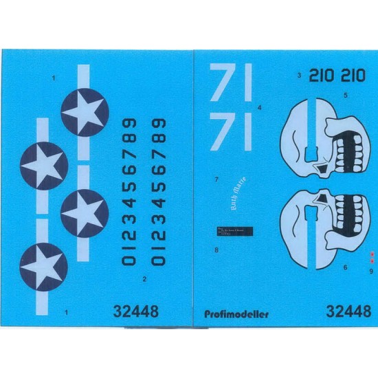 Decals for 1/32 The Burma Banshees ll P-40N-5 "White 71" "Ruth Marie"