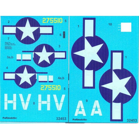Decals for 1/32 Republic P-47D-11-RE Thunderbolt Eight Victories January 1944