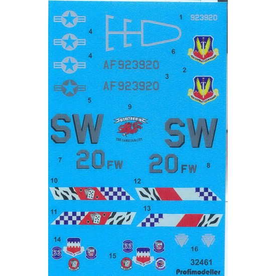 Decals for 1/32 F-16CJ Fighting Falcon (Block 50P) AB Shaw