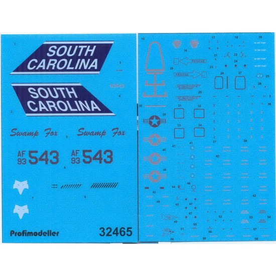 Decals for 1/32 F-16C block 52Q 169 FW South Carolina ANG Al-Udeid AB Quatar Spring 2003