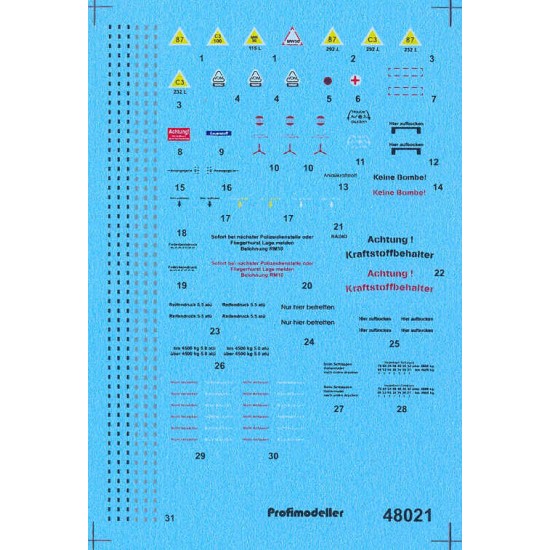 Decal for 1/48 Focke-Wulf Fw-190 Stencils