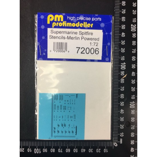 Decal for 1/72 Supermarine Spitfire Stencils