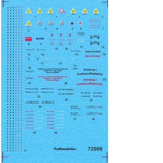 Decal for 1/72 Focke-Wulf FW-190 Stencils