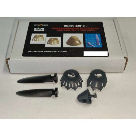 1/32 Polish PZL P.11 Spinner, Propeller Blades and 2 Front Engine Covers for IBG Kits