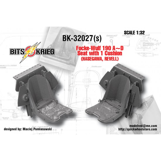 1/32 Focke-Wulf 190 A-D Seat with 1 Cushion for Hasegawa/Revell kits